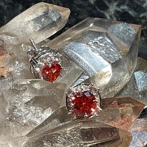 Orange Sapphire Earrings